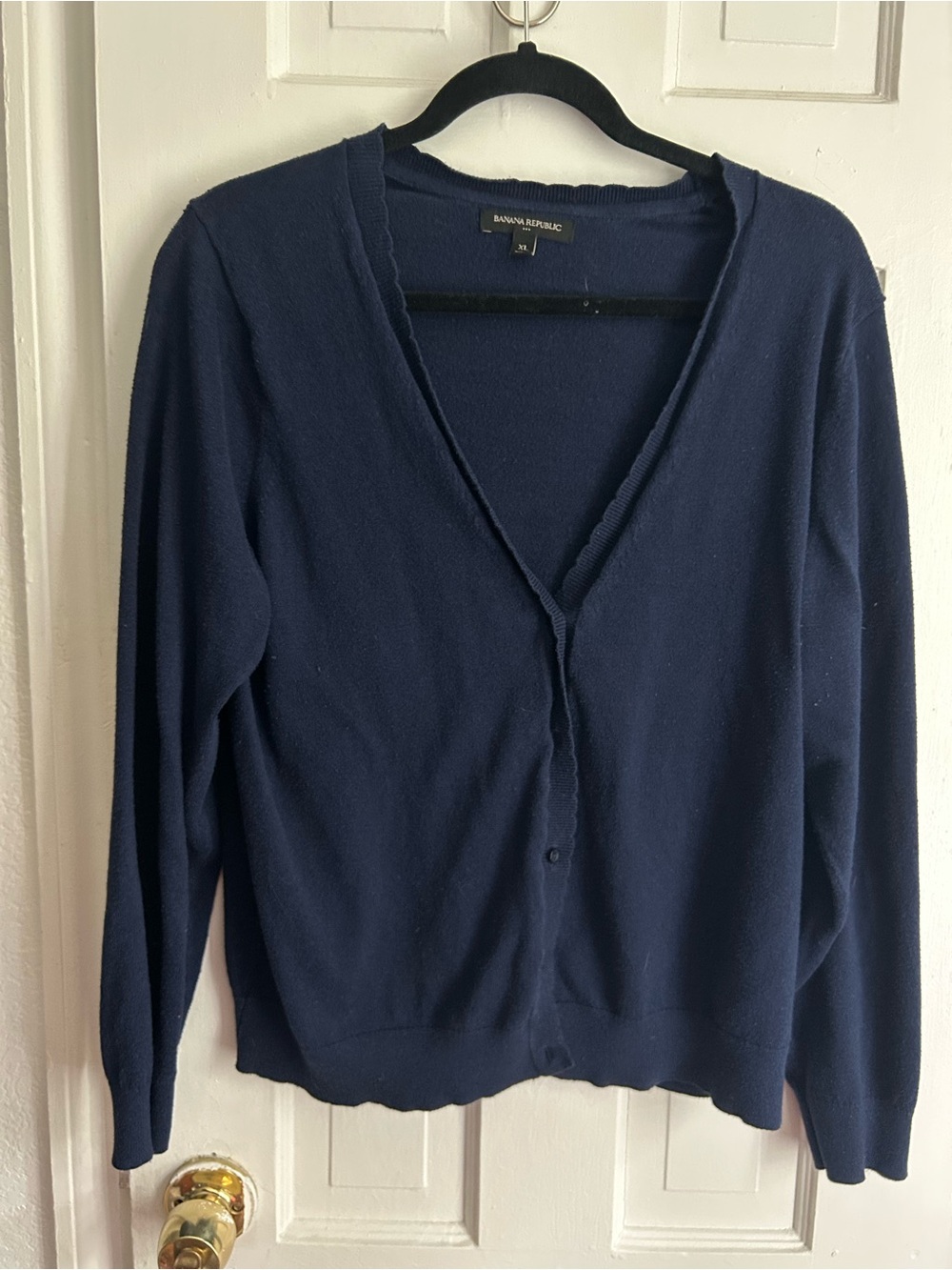 Banana Republic Navy V-Neck Button Cardigan Sweater